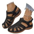 thumbnail image 1 of HNMKIU Platform Sandals Women's Closed Toe Orthopedic Style with Arch Support Flip Flops for Women Comfortable Walking Cushion Footbed Summer Shoes Black,11, 1 of 5
