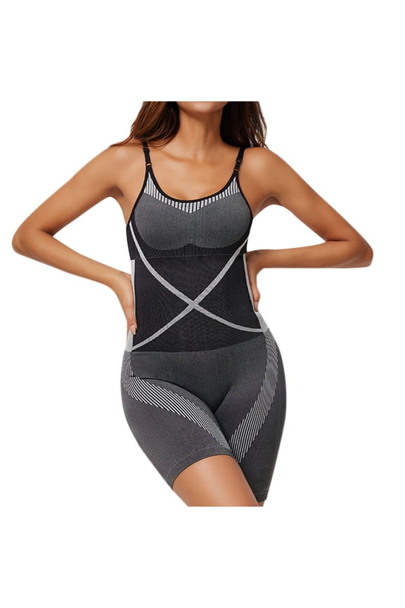Plus Size Fashion Womens Rompers with Built In Support and Open Bust Design Control Shaping Bodysuit Jumpsuits for Women Plus Size Black,S