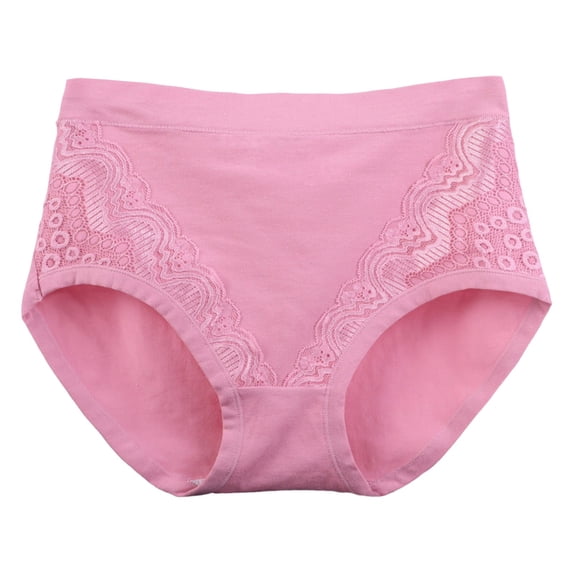 HNMKIU Plus Size Panties Fashion Casual High Waist Lace Hipster Briefs Soft Stretch for Daily Comfort Womens Boyshorts Underwear Pink,XL