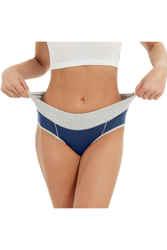 Plus Size Panties High Waisted Full Coverage Briefs for Ladies with Soft Stretch Fabric Womens Underwear H,M