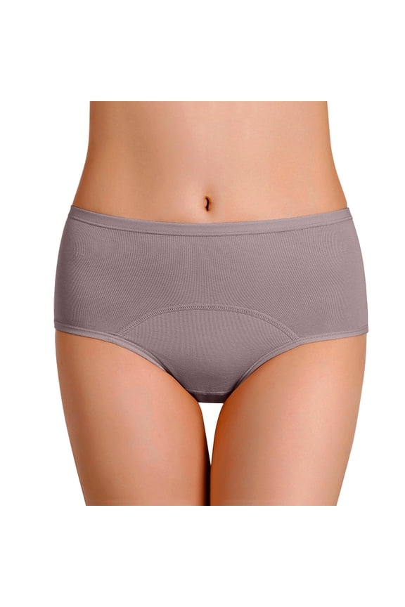 Plus Size Panties for Women Leak Proof Menstrual Briefs Solid Womens Underwear Seamless Coffee,L