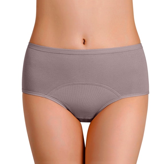 HNMKIU Plus Size Panties for Women Leak Proof Menstrual Briefs Solid Womens Underwear Seamless Coffee,L
