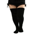 thumbnail image 1 of HNMKIU Plus Size Women's Over Knee Thigh High Socks Extra Thick and Tall Stockings for Comfortable Warm Wear Black,A, 1 of 8