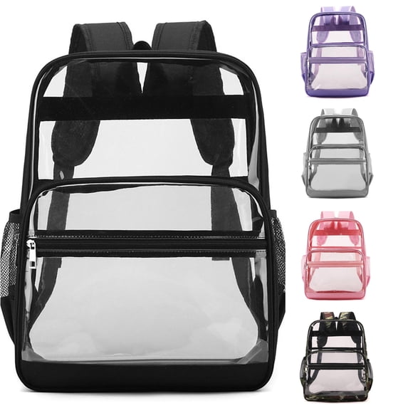 HNMKIU Back to School Privacy Transparent School Backpack With Large Capacity For Students Friendly Design ,Black