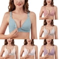 thumbnail image 1 of HNMKIU Pure Maternity Nursing Bra For Pregnancy Postpartum Comfort Extra Large Supportive Breastfeeding Summer Wear Green - 34, 1 of 4