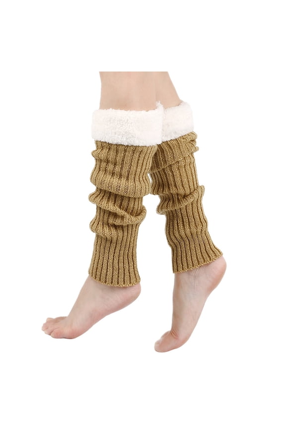 Retro Knitted Leg Warmers Crochet Long Boot Socks Christmas Thickened Warm Socks for Women Adult Party Dance Yoga Christmas Socks for Women for Festive Occasions 05_Rose Gold,One Size