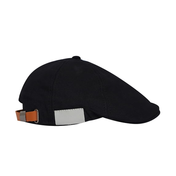 HNMKIU Retro Street Beret Cap Adjustable Flat Top Hat for Women and Men Black,One Size