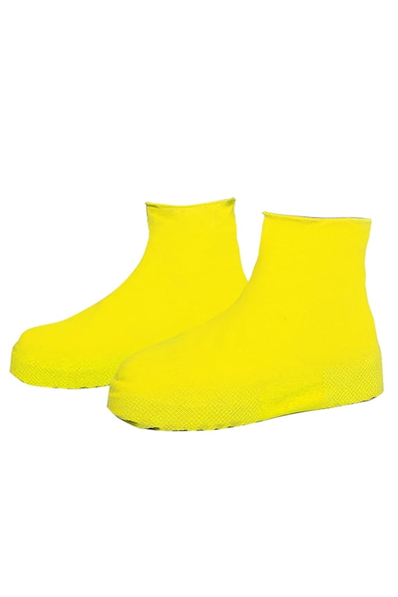 Reusable Silicone Shoe Protectors Overshoes For Rainy Days Beach Desert Muddy Road High Top Black Yellow,S