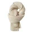 thumbnail image 1 of HNMKIU Scarf 1 | Women's Knitted Shawl Cozy Winter Scarf With Thick Wool For Couples Beige,One Size, 1 of 9
