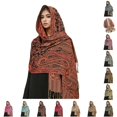 thumbnail image 1 of HNMKIU Scarf Elegant Fringed Shawl With Paisley Design Feel Soft Wrap For Women Scarf Light Purple,One Size, 1 of 5