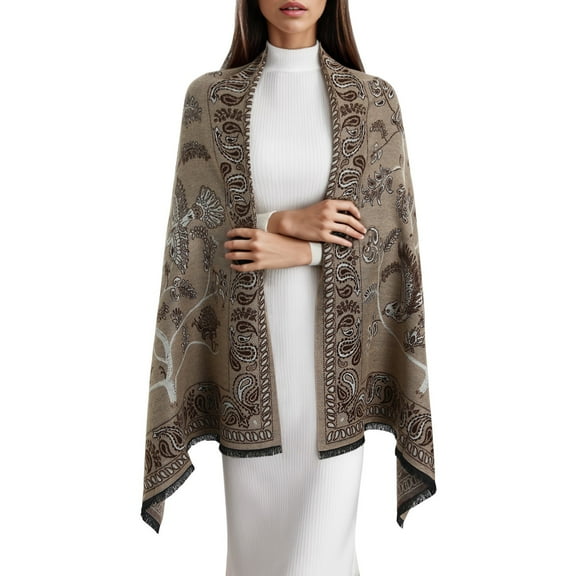 HNMKIU Scarf Enhances Winter Wardrobe with Cozy Printed Shawl and Wrap for Women Grey,One Size