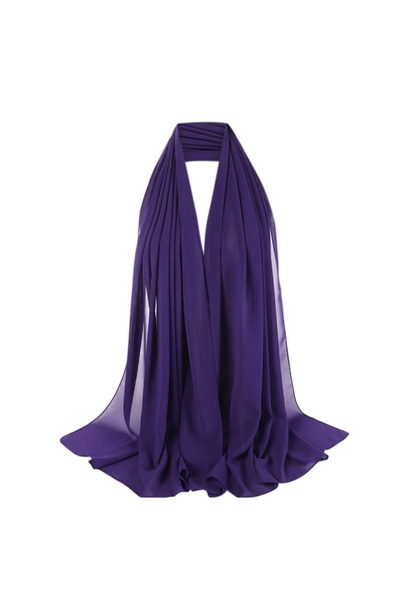 Scarves Women Scarfs Solid Color Head Scarf Pearl Hijab Lightweight Fashion Hair Scarf Purple,One Size