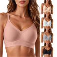 thumbnail image 1 of HNMKIU Seamless Fit Wireless Bra For Everyday Comfort Soft Underwear Top Breathable Stackable Casual Leisure All-Season Versatile -Closure Design Light Pink - L, 1 of 4