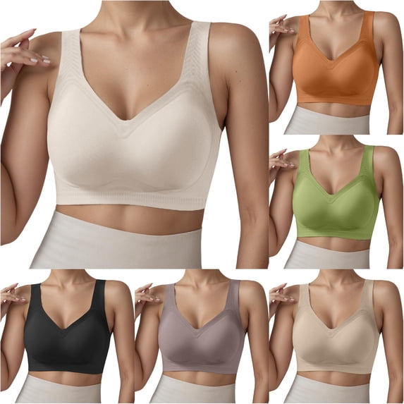 HNMKIU Seamless Full Coverage Wireless T Shirt Bra Comfort Everyday Wear