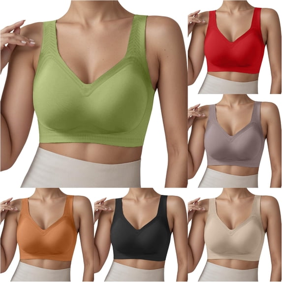 HNMKIU Seamless Full Coverage Wireless T Shirt Bra Comfort Everyday Wear