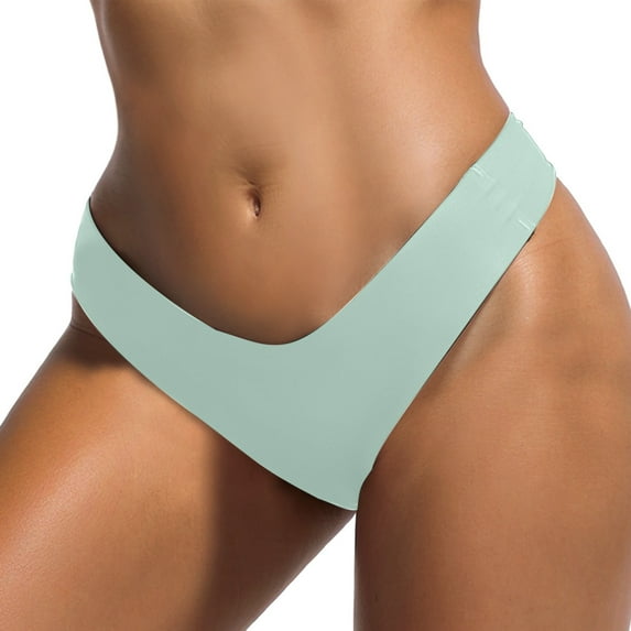 HNMKIU Seamless Panties Low Rise Briefs Comfortable Soft Breathable for All Seasons Underwear for Women Light Green,S