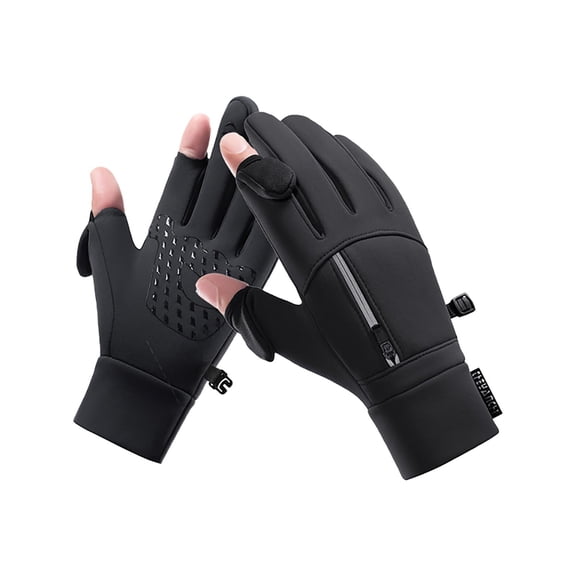 HNMKIU All Season Thermal Touchscreen mens gloves for Windproof Skiing Hiking Outdoor Activities with Insulated Warmth and Grip for Cold Weather 02_Black,L