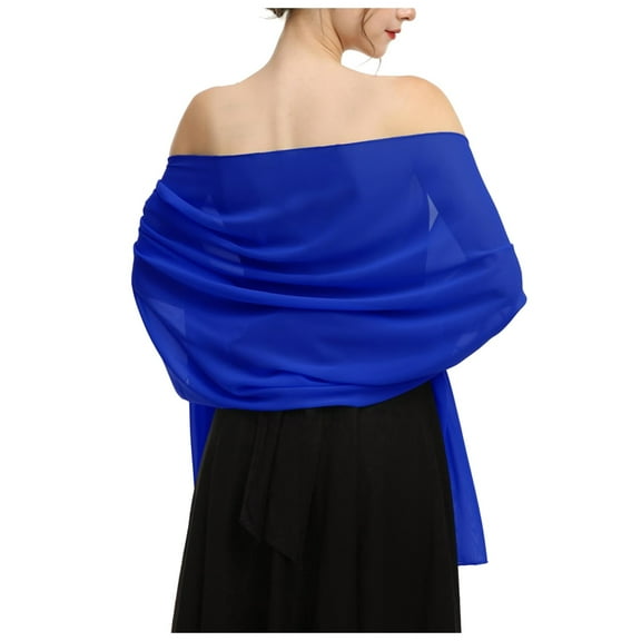 HNMKIU Shawl Scarve Soft Chiffon Lace Pashmina For Evening Dresses On Formal Occasions Dark Blue,A