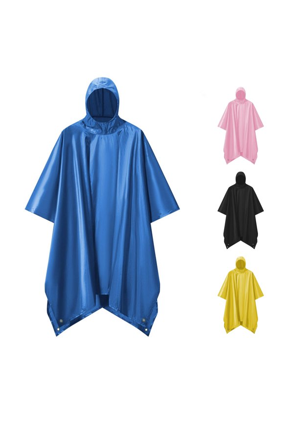 Shawl for Dress Functional Three In Coating Raincoat Cloak with Block Outdoor Travel Wrap Blue,XXL
