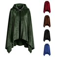 thumbnail image 1 of HNMKIU Shawls and Wraps for Evening Dresses Velvet Hooded Cape For Halloween Adult Kids Warm Cloak Wrap Green,M, 1 of 4