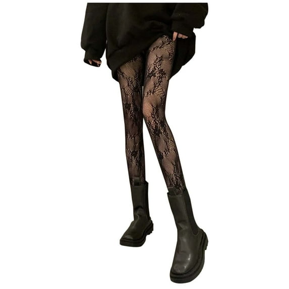 HNMKIU Sheer White Summer Pantyhose Lightweight Fishnet Tights With Delicate Hollow Out Pattern For Women Black,One Size