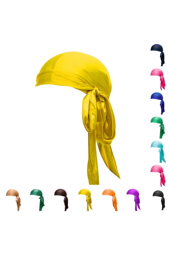 Silk Durag Bucket Hat for Braids Locs Versatile Headwear Men Women Fashion Accessory Gold,one size