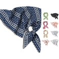 thumbnail image 1 of HNMKIU Silk Scarves Large Printed Floral Bandana Head Wrap Protective Coverage Hair Neck Scarf For Women Navy,One Size, 1 of 4