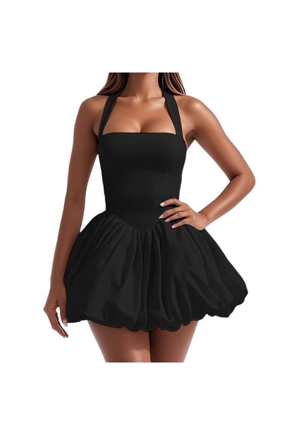 Sleeveless Tie Up Backless Evening Gown Corset Style for Beach Club Party Dress for Women Black,M