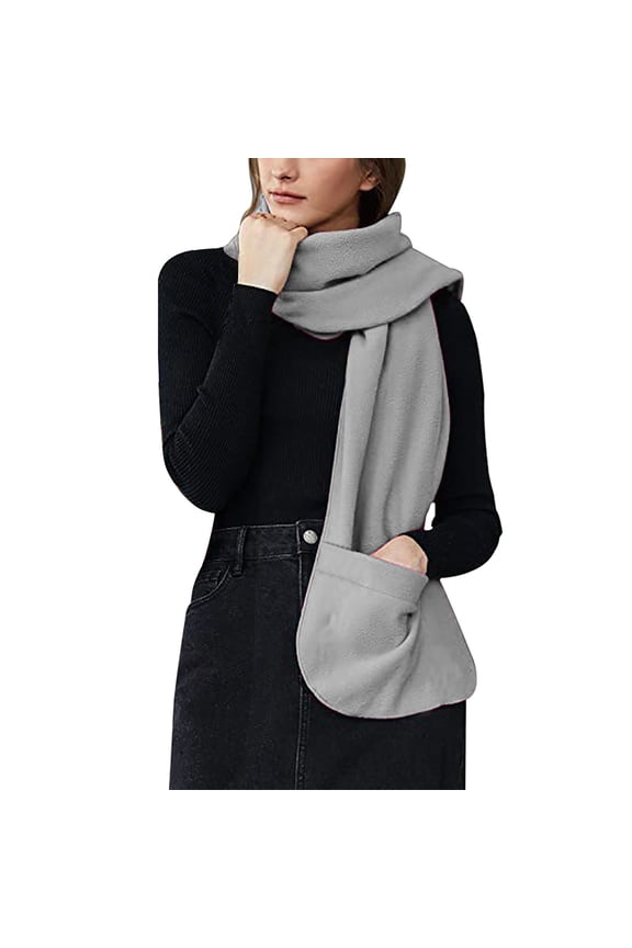 – – Soft Cozy Wrap Shawl With Large Front Pockets – Warm Blanket Scarf For Women Light Gray,One Size