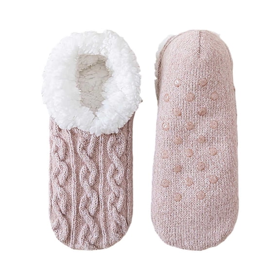 HNMKIU Soft Slipper Socks Thermal Winter Booties Cozy Indoor Outdoor Wearable Sleep Footwear Warm Non Khaki,One Size