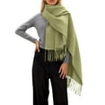 thumbnail image 1 of HNMKIU Soft winter scarf for women Cozy Thick Wrap Shawl Elegant Neck Warmer for Cold Weather Fashionable Outfits and Daily Wear 01_Army Green,One Size, 1 of 5