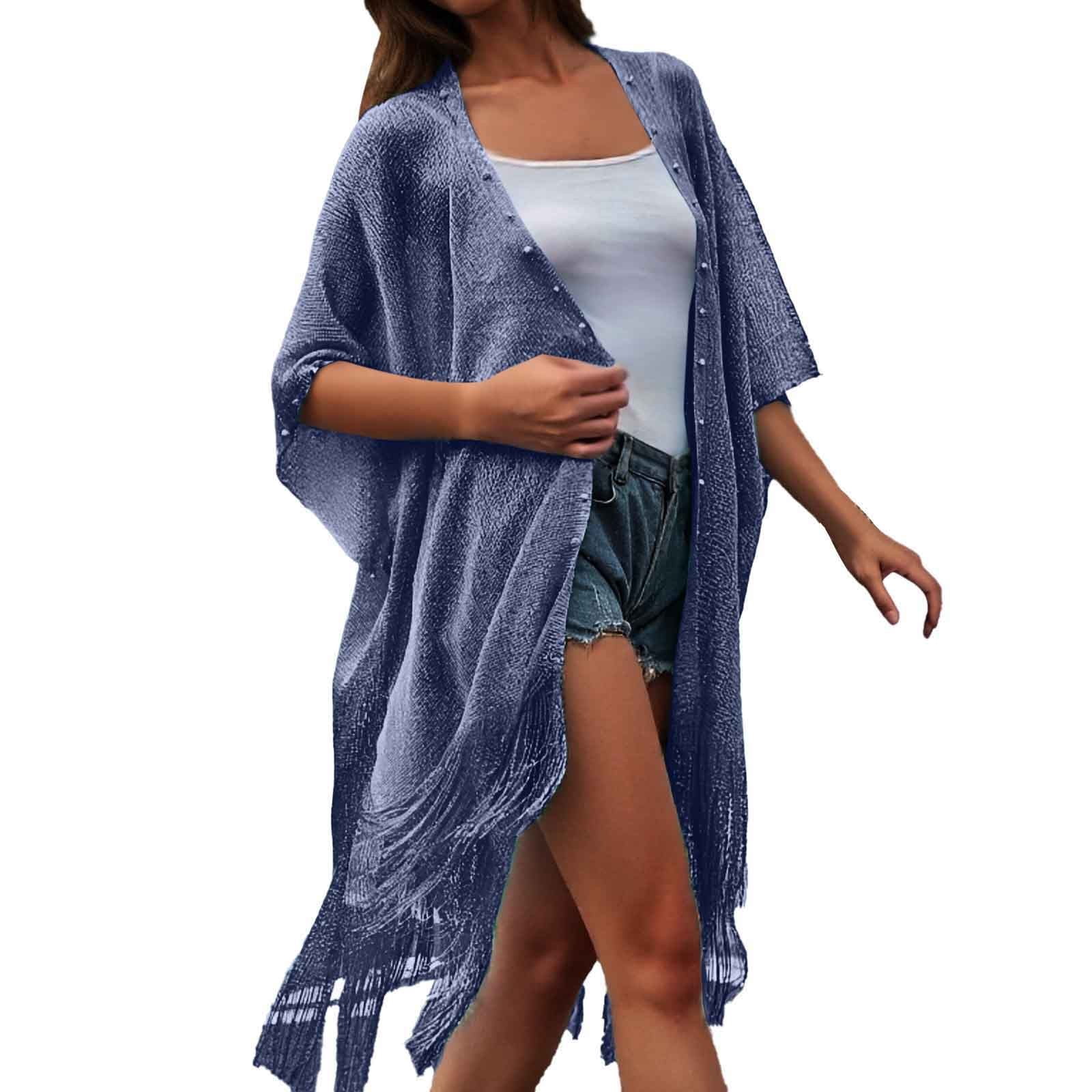 Chiffon Edge Embroidered Loose Beach Blouse Swimsuit Holiday Sun Protection Cardigan