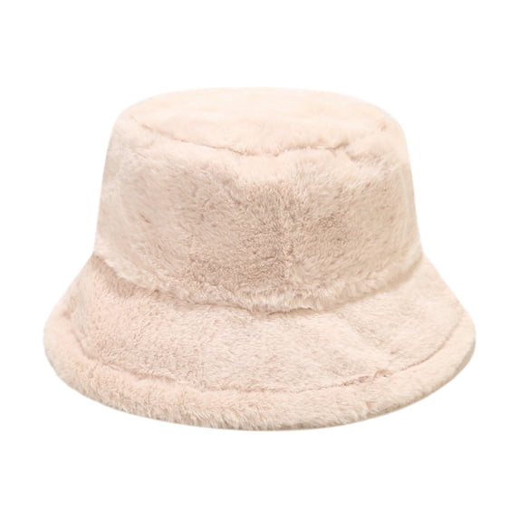 HNMKIU Solid Color Fisherman Hat Adjustable Warm Bucket Hat for Autumn Winter Outdoor Activities Hats for Men Beige,One Size