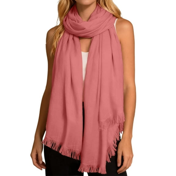 HNMKIU Solid Color Long Scarf For Soft Breathable Versatile Fashion Wrap Shawl Elegant Daily Wear ,One Size