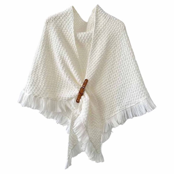 HNMKIU Solid Color Triangle Shawl Wrap Versatile Elegant Scarf For Draping Over Shirts And Coats Highlight White,One Size