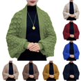 thumbnail image 1 of HNMKIU Solid Knitted Scarf Soft Warm Winter Fashion Elegant Cozy Wrap Shawl For Daily Use ,Green, 1 of 4