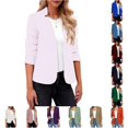 thumbnail image 1 of HNMKIU Solid Long Sleeve Button Knit Cardigan Jacket Casual Formal Womens Open Front Cover Up PK1 - XXXXL, 1 of 8