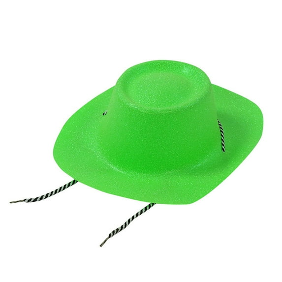 HNMKIU Sparkling Pearl Cowboy Hat for Parties Stage Performances and Festive Accessories Green,One Size