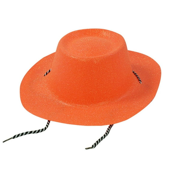 HNMKIU Sparkling Pearl Cowboy Hat for Parties Stage Performances and Festive Accessories Orange,One Size