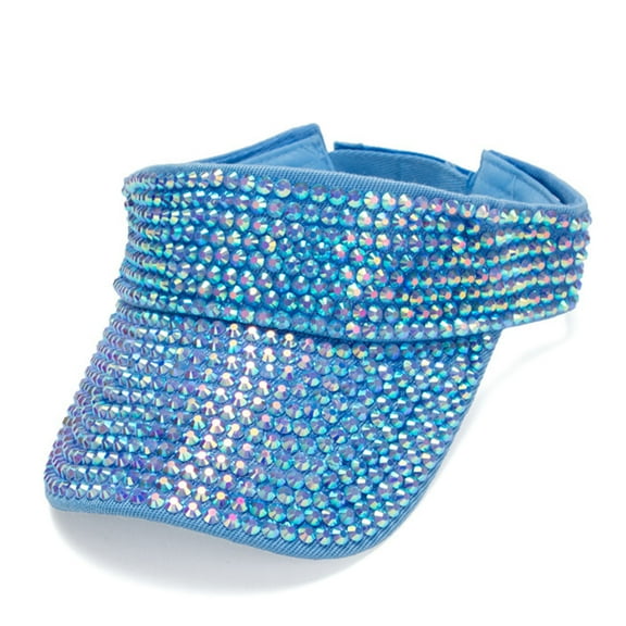 HNMKIU Sparkling Rhinestone Adjustable Sport Baseball Hat for Men and Women Summer Sun Visor Cap Sky Blue,One Size