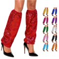 thumbnail image 1 of HNMKIU Sparkly Leg Warmers Glitter Dance Ankle Socks Stage Performance Footless Tights Fashion Knitted Boot Toppers Casual Wear RD1 - One Size, 1 of 4