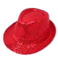 thumbnail image 1 of HNMKIU Sparkly Sequin Top Hat For Kids Performance Dance Party Stage Show Red,One Size, 1 of 2