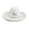 thumbnail image 1 of HNMKIU Sparkly Star Cowboy Hat For Kids Western Festival Party Outdoor Sun Play Accessory White,4-10 Years, 1 of 5