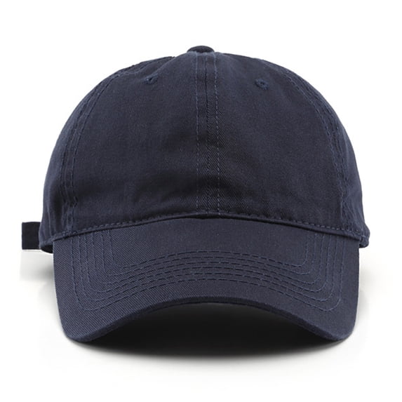 HNMKIU Splice Hat Adjustable Washed Denim Baseball Visor Casual Unisex Cap with Hole Design Navy,One Size