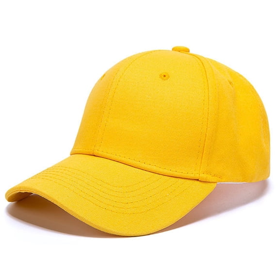 HNMKIU Splice Hat Adjustable Washed Hole Casual Unisex Denim Baseball Visor Cap for Daily Wear Yellow,One Size
