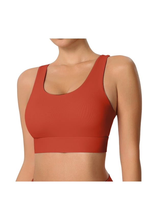 Sports Bras for Women Large Bust Sensation Built in Cup Breathable Back Support Bra for Running and Fitness Wireless Bras for Women Red,M