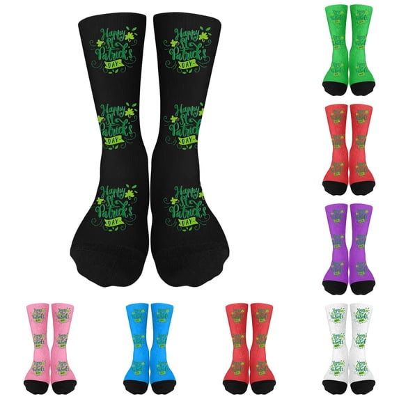 HNMKIU St Day Kids Socks Printed Novelty Crew Socks For Boys And Girls Holiday Party Daily Casual Sport Black,7-12
