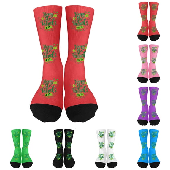 HNMKIU St Day Kids Socks Printed Novelty Crew Socks For Boys And Girls Holiday Party Daily Casual Sport Hot Pink,7-12