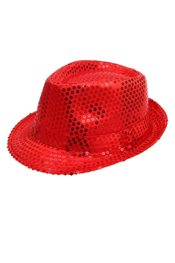 Stage Performance Sequined Baseball Cap for Dance Shows and RD Events Red,One Size