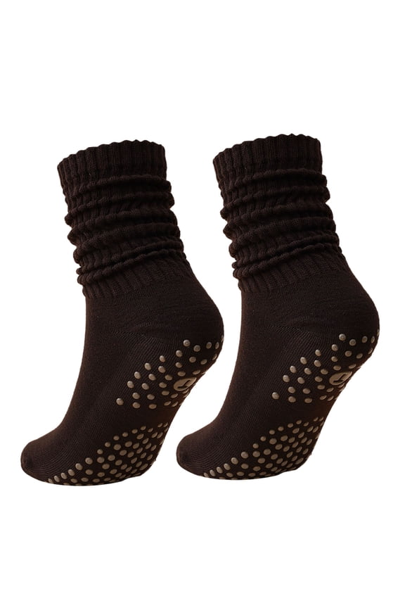 Stockings Daily Wear and Sports with Grip Design Comfort and Versatility Throughout All Seasons Running Socks for Ballet and Yoga Brown,One Size